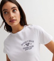 New Look White Beverly Hills Tennis Jersey Pocket Logo T-Shirt